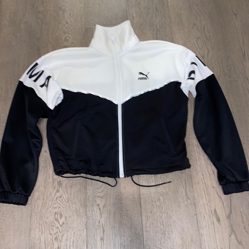 PUMA Zip-Up Sweater. US XS. Black/White